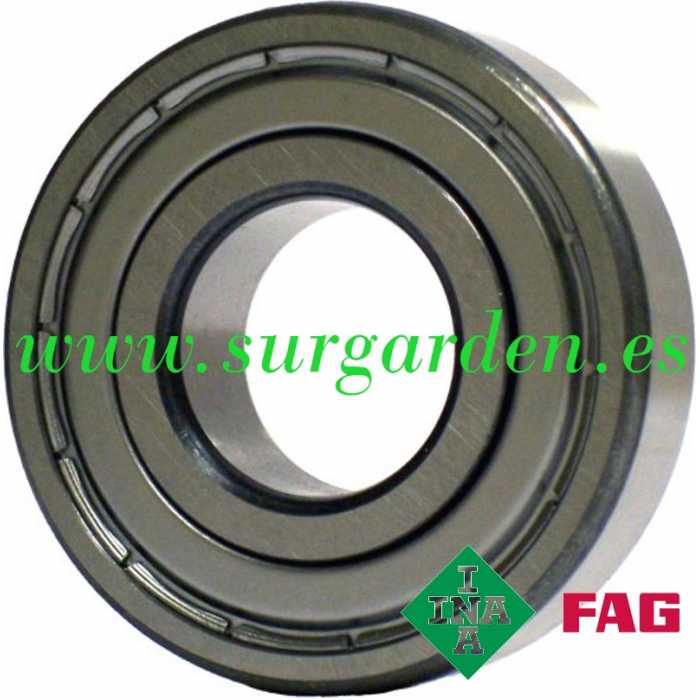Rodamiento de bolas INA-FAG 6200-ZZ en medida 9 x 10 x 30 mms. con blindaje metálico