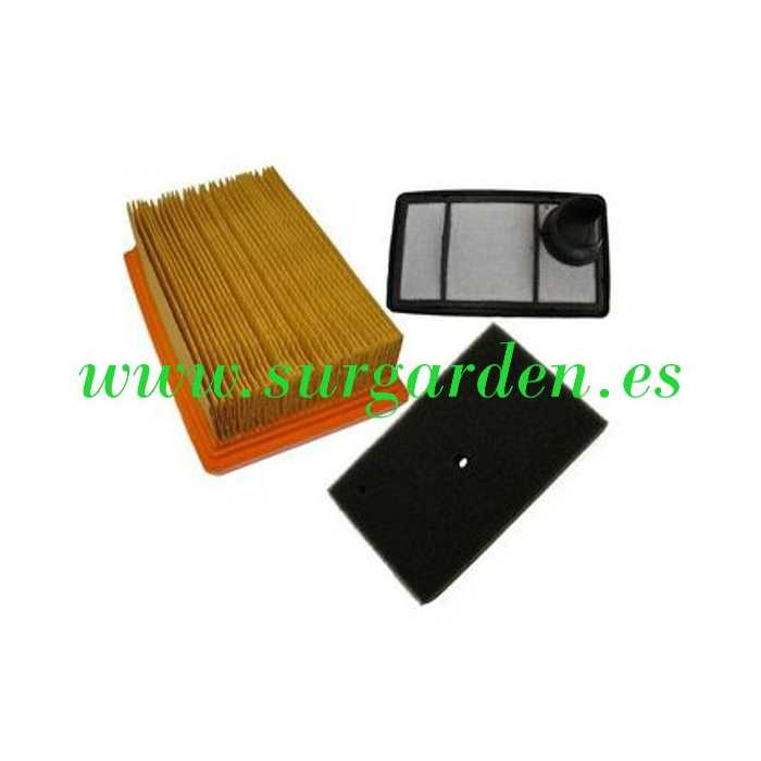 Juego de 3 filtros de aire cortadora Stihl TS400 (filtro + prefiltro + auxiliar)