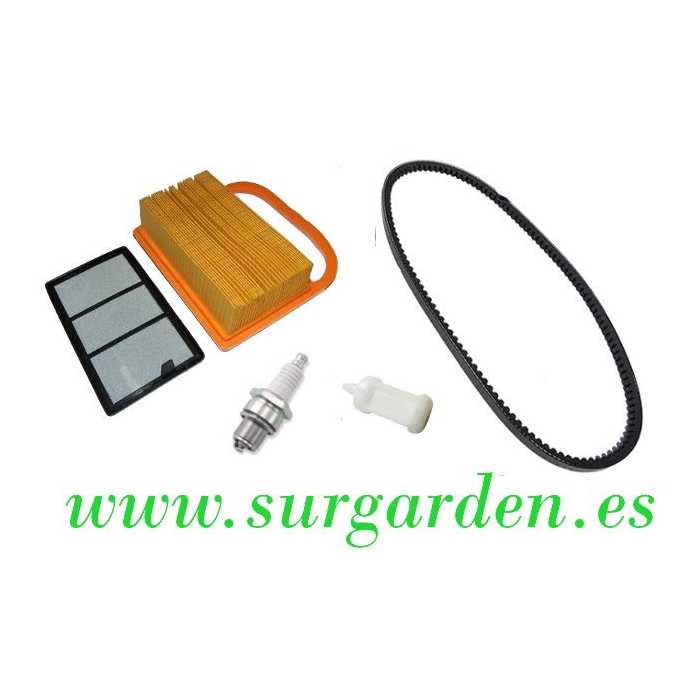 Kit de servicio para cortadora Stihl TS410  de correa + filtro de aire + filtro de gasolina + bujia