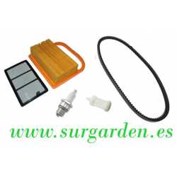 Kit de servicio para cortadora Stihl TS410  de correa + filtro de aire + filtro de gasolina + bujia