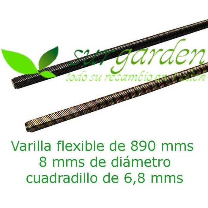 Eje - varilla flexible 890 mms de longitud / Ø 8 mms desbrozadora Active - Kaaz - Papillon - Robin - Sabre - Shibaura - Tanaka