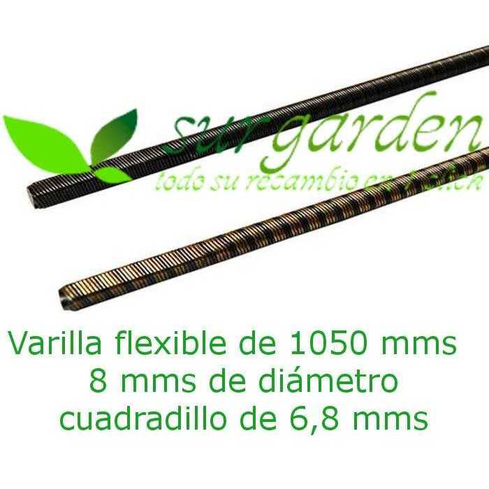 Eje - varilla flexible 1050 mms de longitud / Ø 8 mms desbrozadora Unigarden