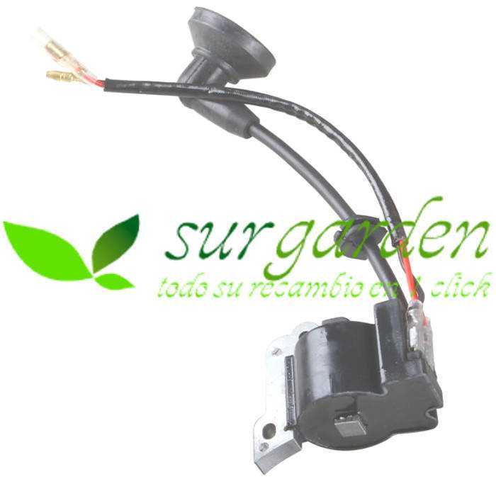 Bobina de corriente adaptable a desbrozadoras con motor asiático genérico de 26 c.c. de cilindrada