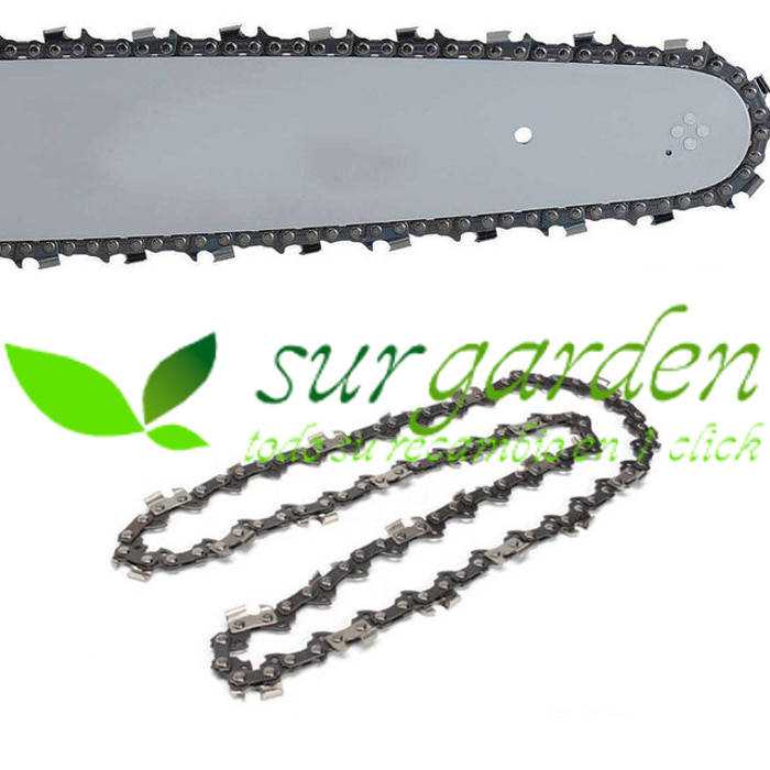 Conjunto de espada + cadena para espada de 16" / 40 cms de corte para motosierra china 38 c.c. / 41 c.c. de paso 3/8"BP