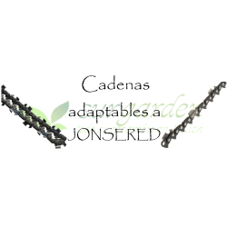 Jonsered.           Elija su modelo de la lista y obtendrá un listado de todas las opciones de cadena para su máquina.