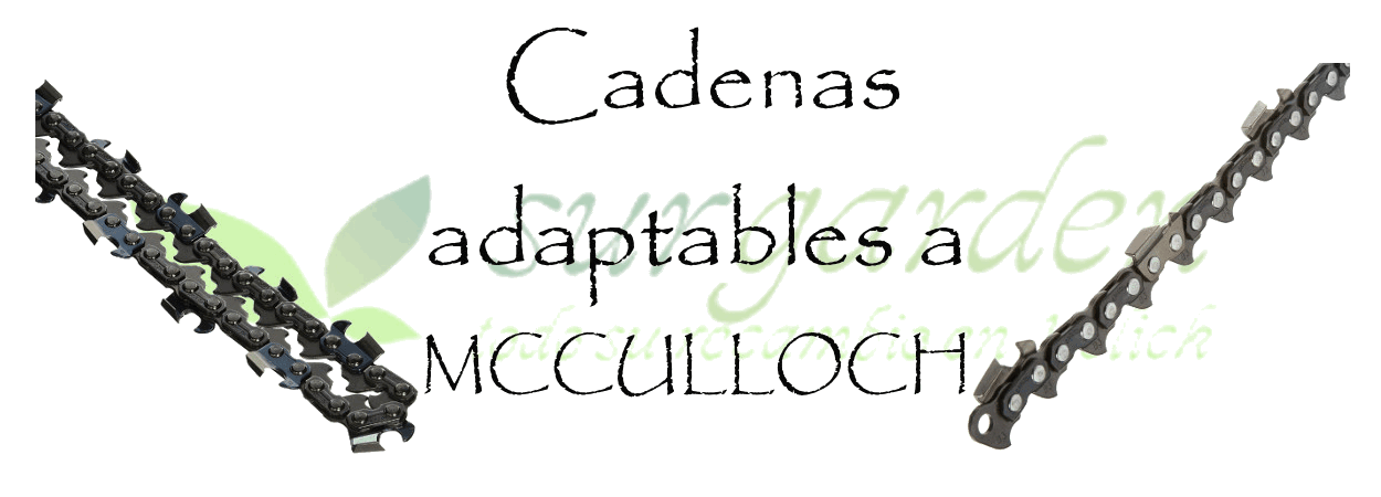 McCulloch.           Elija su modelo de la lista y obtendrá un listado de todas las opciones de cadena para su máquina.