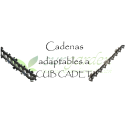 Cub Cadet.            Elija marca y modelo de la lista y obtendrá un listado de todas las opciones de cadena para su máquina. 