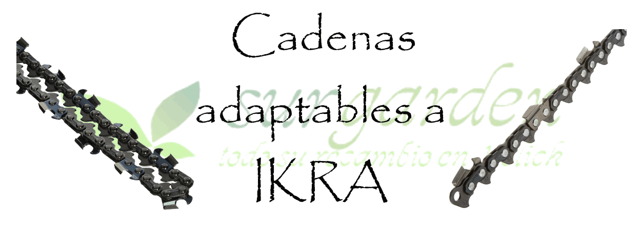 Ikra.             Elija marca y modelo de la lista y obtendrá un listado de todas las opciones de cadena para su máquina. 