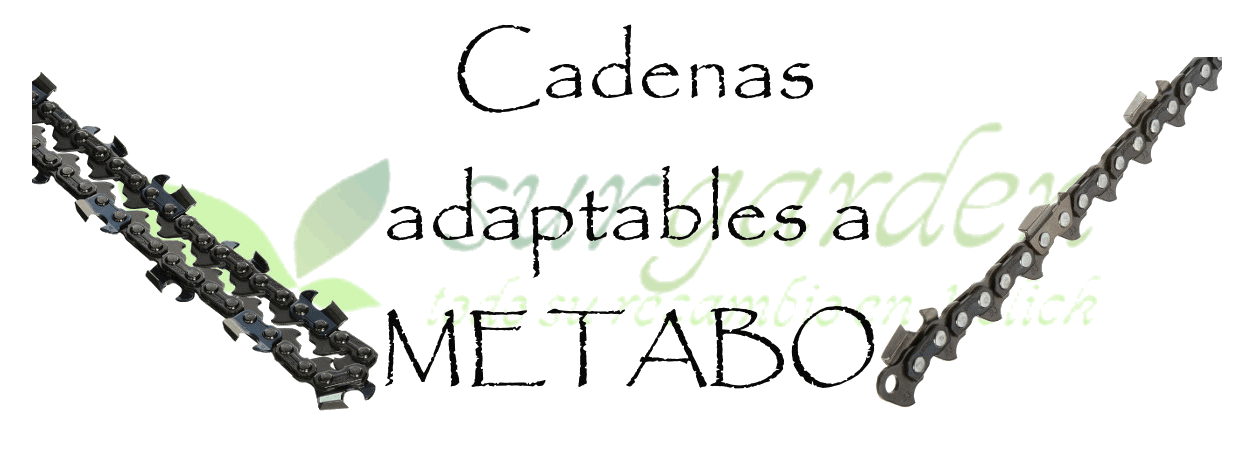 Metabo.             Elija marca y modelo de la lista y obtendrá un listado de todas las opciones de cadena para su máquina. 